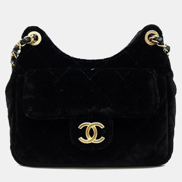 Black Velvet Small Hobo Bag