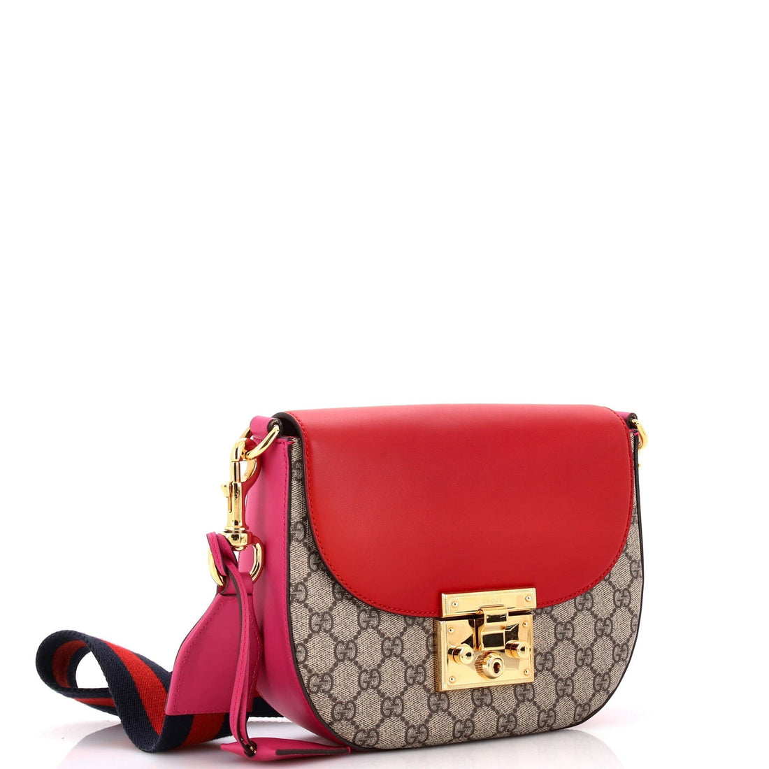 Padlock Saddle Shoulder Bag VS Coated Canvas and Leather Medium
