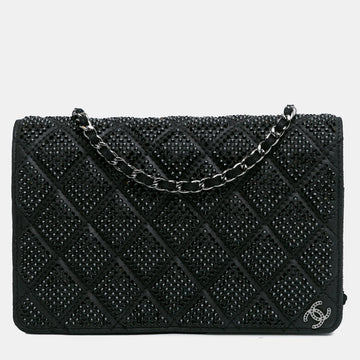 Quilted Lambskin Crystal Wallet On Chain
