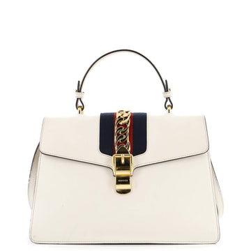 GUCCI Sylvie Top Handle Bag Leather Medium
