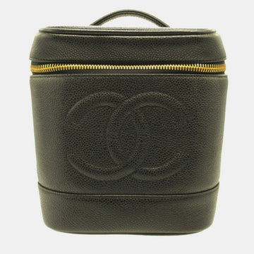 black caviar skin Vertical vanity bag