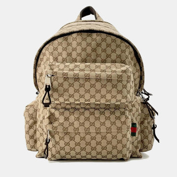 Beige GG Canvas Large Backpack