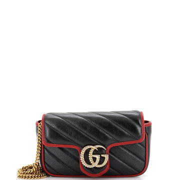 VS Marmont Flap Bag Diagonal Quilted Leather Super Mini