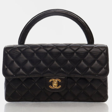 Black Lambskin Medium Kelly Flap Bag