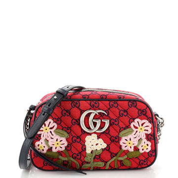 VS Marmont Shoulder Bag Embroidered Diagonal Quilted VS Canvas Small