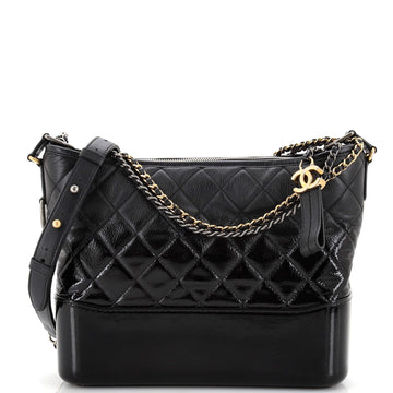 CHANEL Gabrielle Hobo Quilted Goatskin and Patent Medium