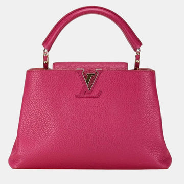 Pink Taurillion Leather BB Capucines Top Handle Bag