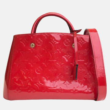 Red Monogram Vernis Leather Montaigne BB Shoulder Bag