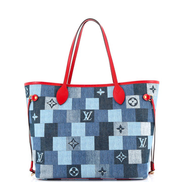 Neverfull Tote Damier and Monogram Patchwork Denim MM