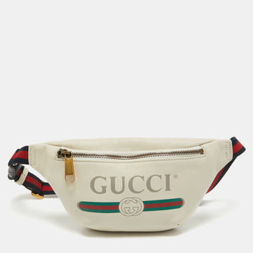Off White Leather Logo Web Belt Bag