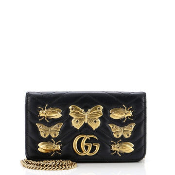 VS Marmont Chain Flap Bag Embellished Matelasse Leather Mini