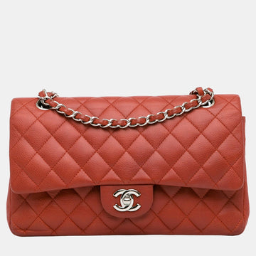 Red Medium Classic Caviar Double Flap