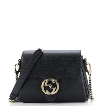 GUCCI Interlocking Chain Crossbody Bag Leather Small