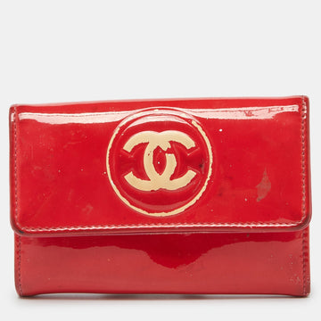 Red Patent Leather CC Compact Wallet