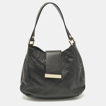 Black Guccissima Leather Medium New Ladies Web Hobo