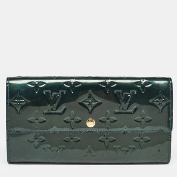 Bleu Nuit Monogram Vernis Sarah Wallet