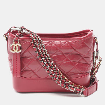 Red Leather Small Gabrielle Shoulder Bags