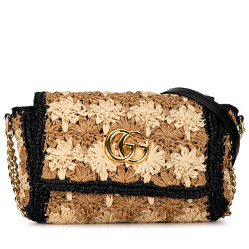 Small Raffia GG Marmont Crossbody Bag