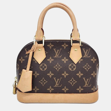 Brown Monogram Canvas Alma BB Top Handle Bag