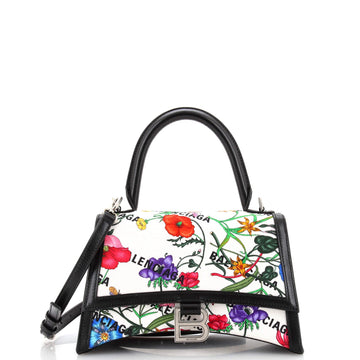 x Balenciaga The Hacker Project Hourglass Top Handle Bag Flora Canvas Small