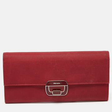 Red Nylon Flap Continental Wallet
