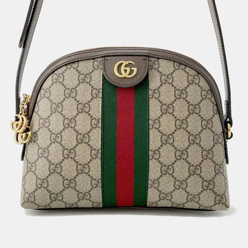 Beige/Brown Canvas Leather GG Supreme Ophidia Web Bag