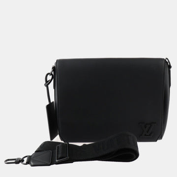 Black Empreinte Leather Aerogram Messenger Bag