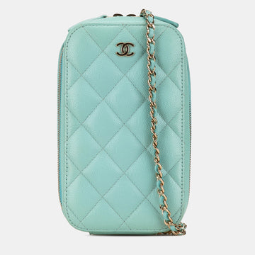 CC Quilted Caviar Zip Phone Case