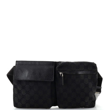 GUCCI Vintage Double Belt Bag GG Canvas