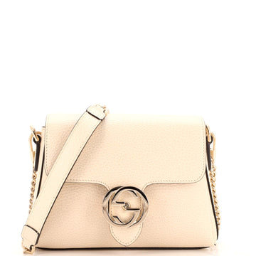 GUCCI Interlocking Chain Crossbody Bag Leather Small