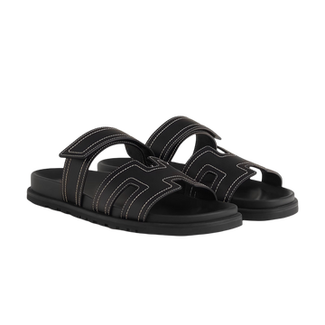 Hermes Chypre Sandal Black Sewing
