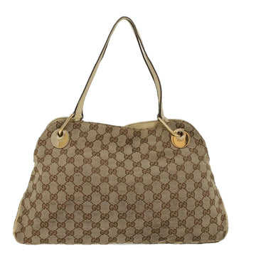 GUCCI VS Canvas Shoulder Bag Beige White 121023  cl571