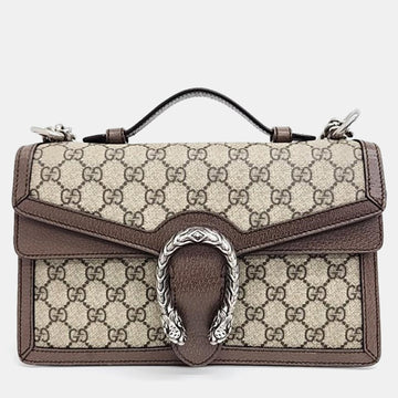 Beige/Brown GG Canvas Dionysus Top Handle Bag