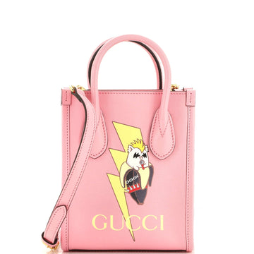 GUCCI Vertical Tote Bananya Printed Leather Mini