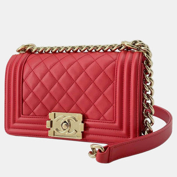 Red Leather Boy Shoulder Bag