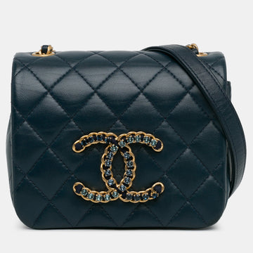 Mini Lambskin CC Crystal Full Flap Bag