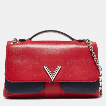 Red/Blue Monogram Leather Very Chain Bag