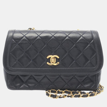 Navy Lambskin Matelasse Shoulder Bag