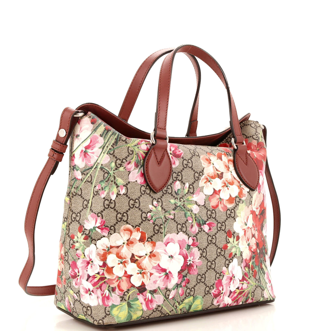 Signature Fold Over Tote Blooms Print VS Coated Canvas Medium