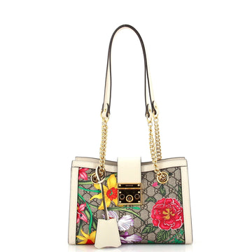 Padlock Chain Tote Flora VS Coated Canvas Small