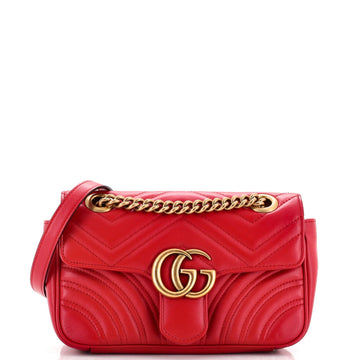 GUCCI GG Marmont Flap Bag Matelasse Leather Mini