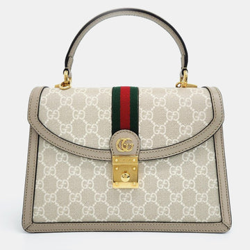 Beige GG Canvas Ophidia Top Handle Bag