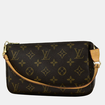 Brown Canvas Pochette Accessoires Shoulder Bag