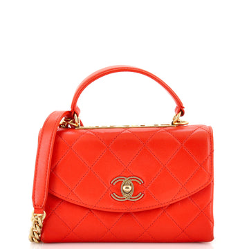 CHANEL Trendy Spirit Top Handle Bag Quilted Lambskin Small