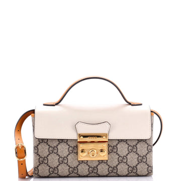 Padlock Top Handle Bag VS Coated Canvas and Leather Mini
