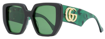 Gucci Women's Geometric Sunglasses VS0956S 001 Black/Green 54mm