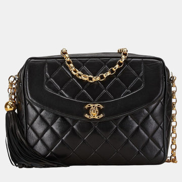 Black Lambskin Matelasse Coco Mark Chain Shoulder Bag