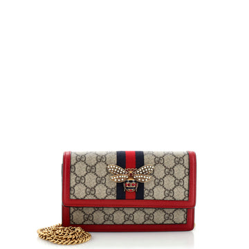 GUCCI Queen Margaret Chain Wallet GG Coated Canvas Mini
