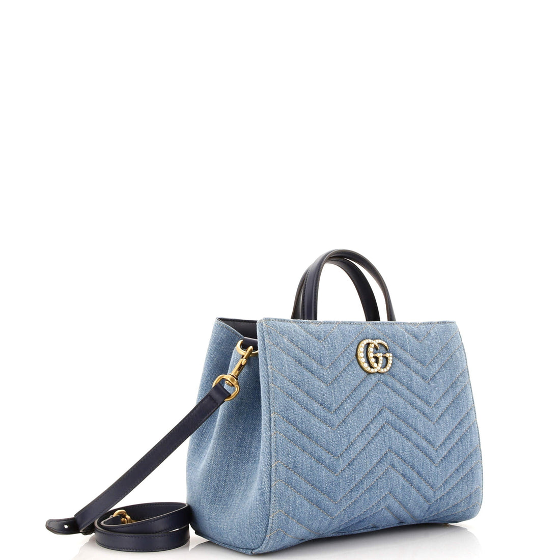 Pearly VS Marmont Tote Matelasse Denim Small