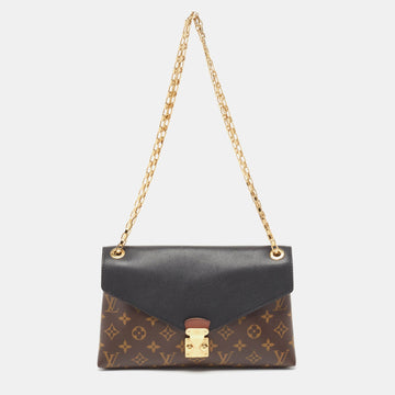 Black Monogram Canvas and Leather Pallas Chain Bag